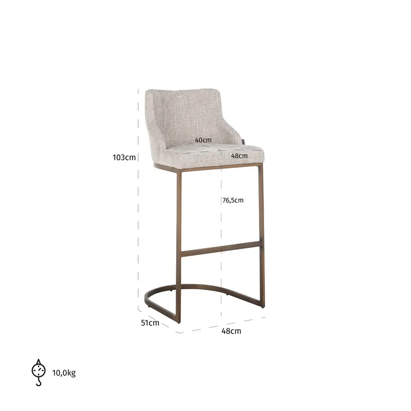 Barhocker Bolton, Natural renegade von Richmond Interiors, Maßzeichnung 18