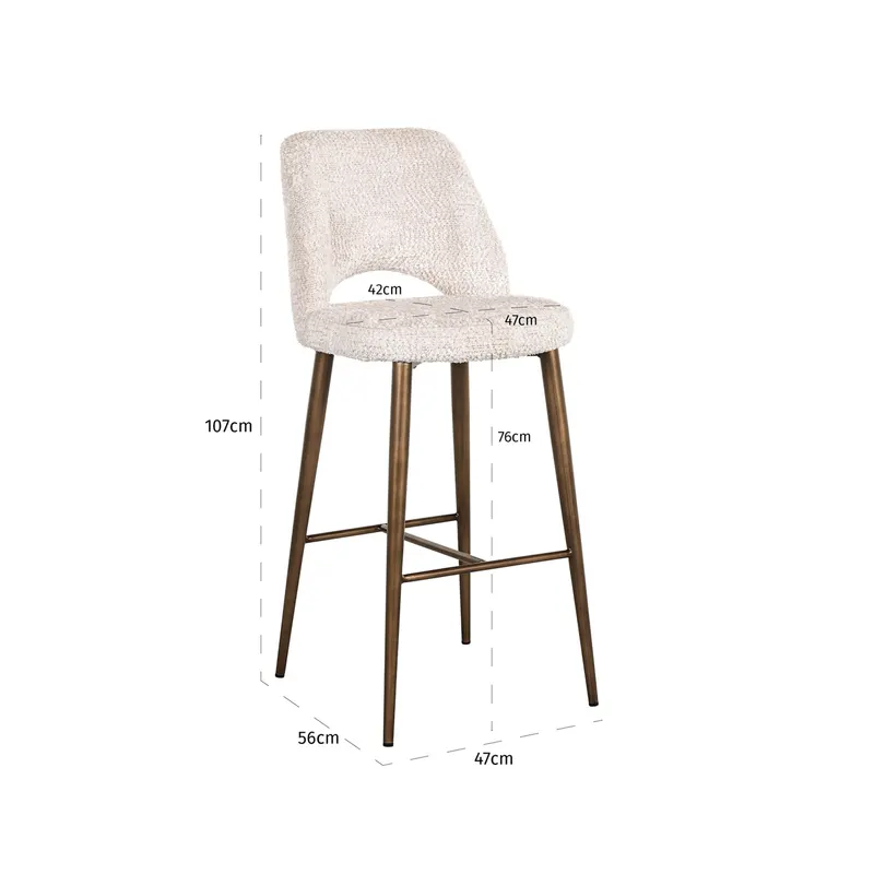 Barhocker Delphine, Lovely cream von Richmond Interiors, Maßzeichnung 14