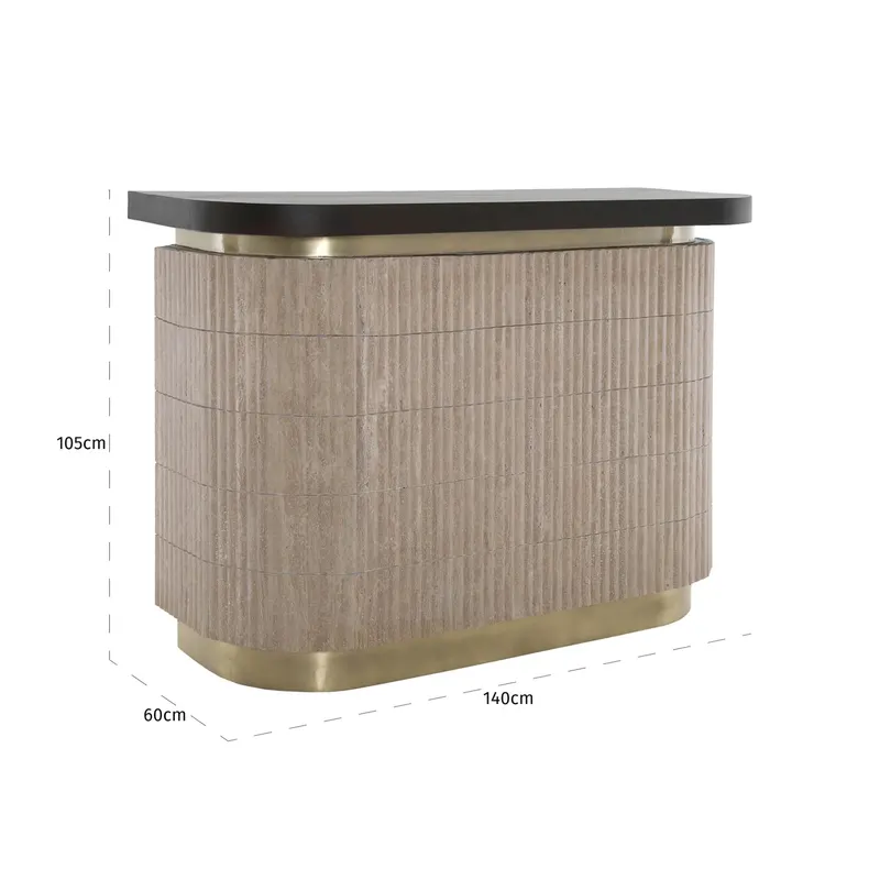 Barmöbel Martini, Beige von Richmond Interiors, Maßzeichnung 9