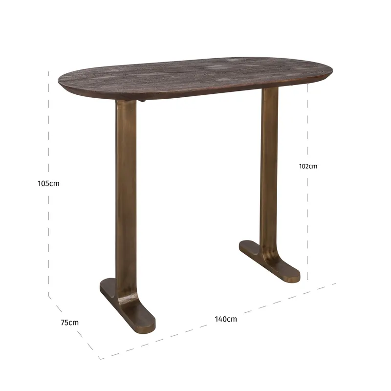 Bartisch Revelin, Dunkelbraun von Richmond Interiors, Maßzeichnung 6