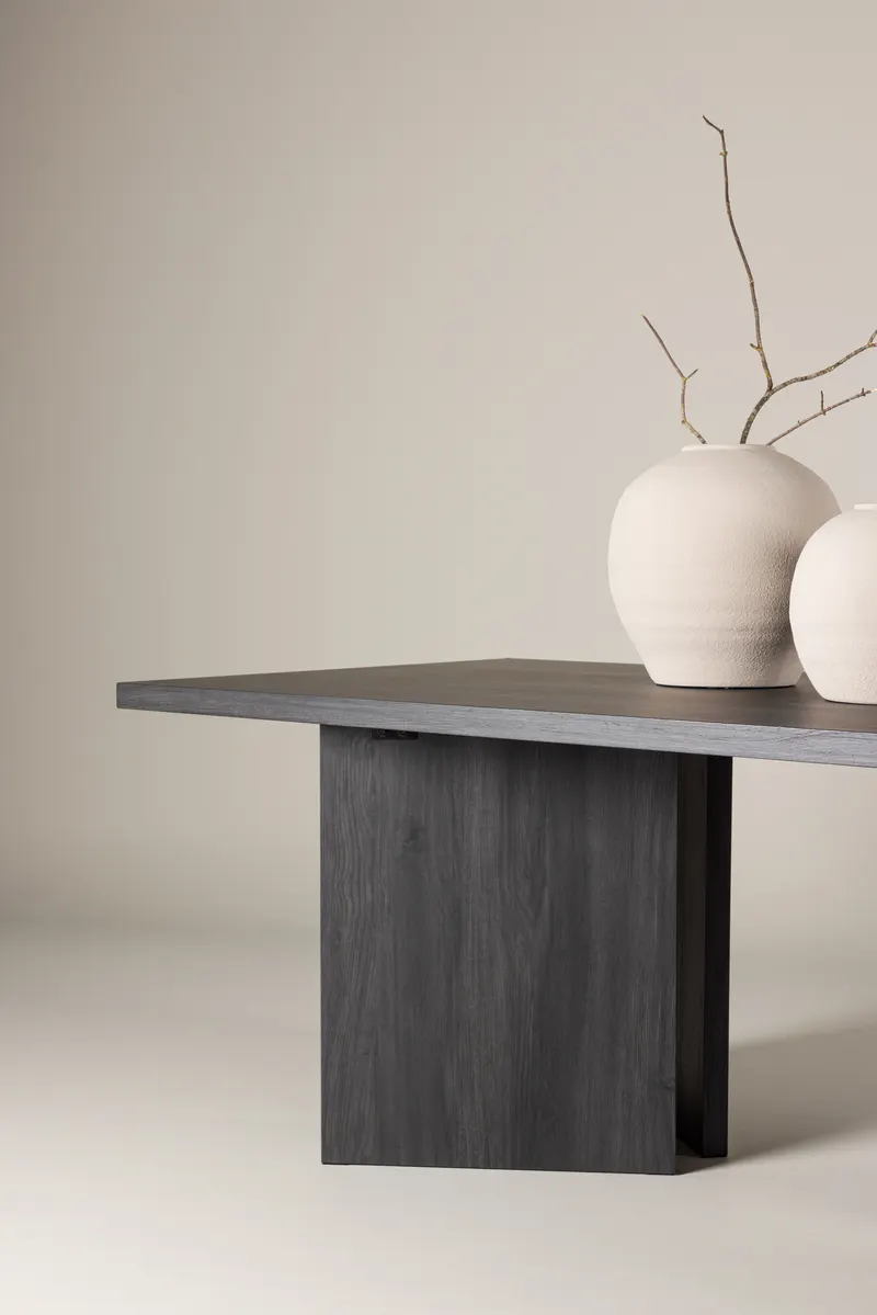 Bassholmen rechteckiger Esstisch in 240 × 100 cm, Schwarz, im Wohnraum, Ansicht 2