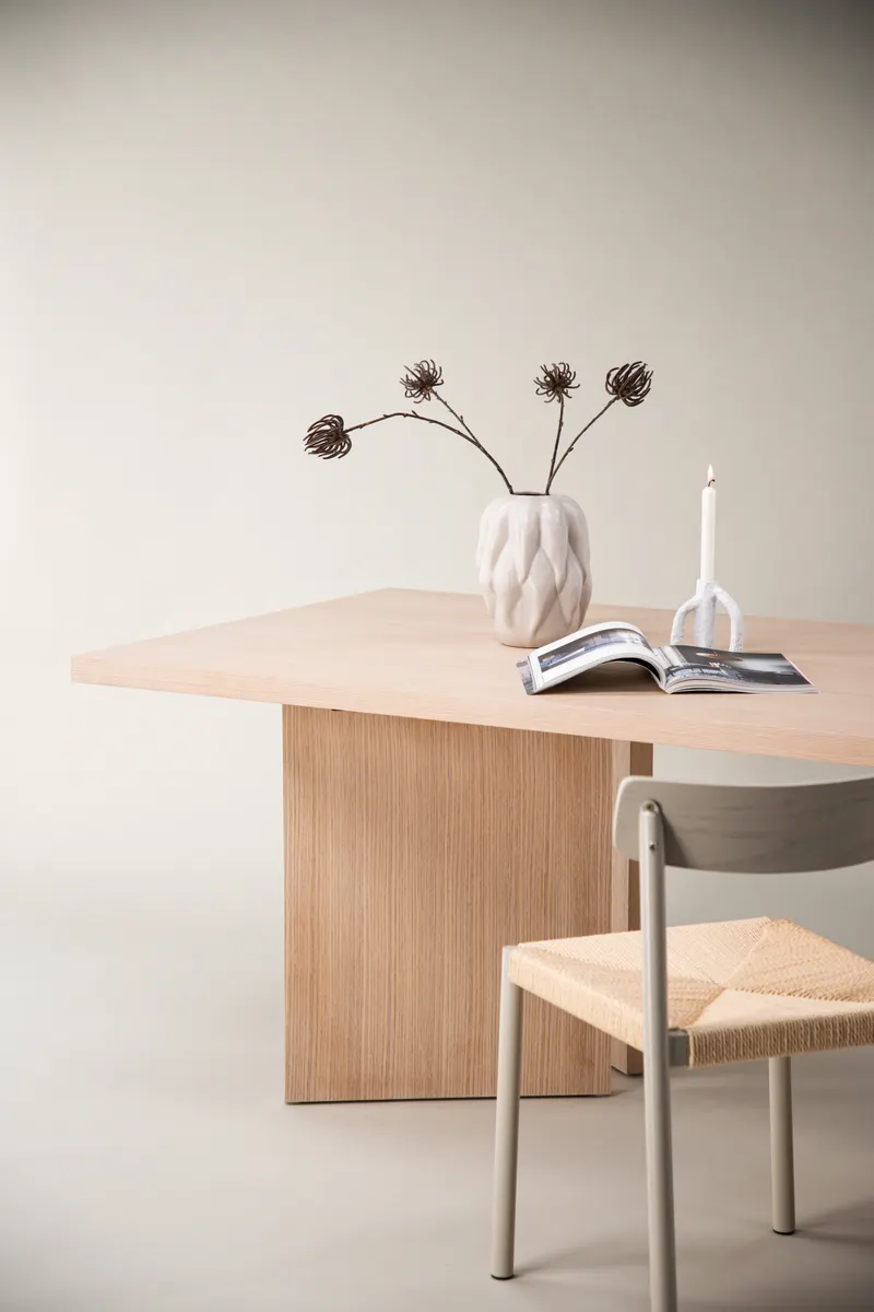 Bassholmen rechteckiger Esstisch in 240 × 100 cm, Whitewash, im Wohnraum, Ansicht 4