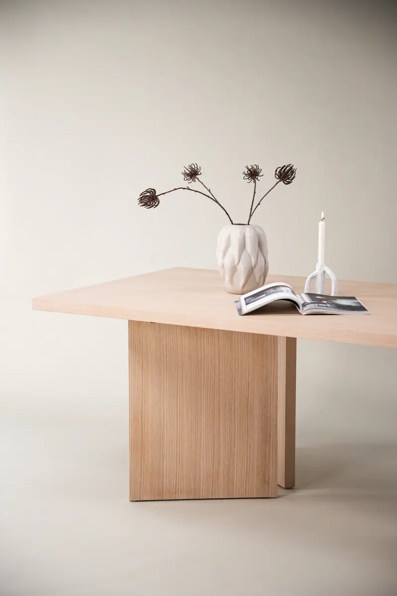 Bassholmen rechteckiger Esstisch in 240 × 100 cm, Whitewash, im Wohnraum, Ansicht 2