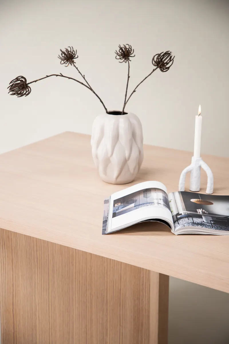 Bassholmen rechteckiger Esstisch in 240 × 100 cm, Whitewash, im Wohnraum, Ansicht 3