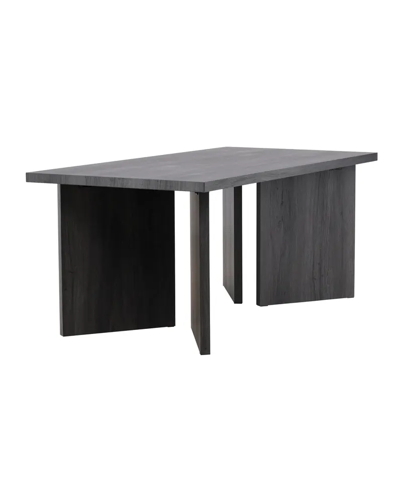 Bassholmen rechteckiger Esstisch in 180 × 90 cm, Schwarz, Ansicht 3
