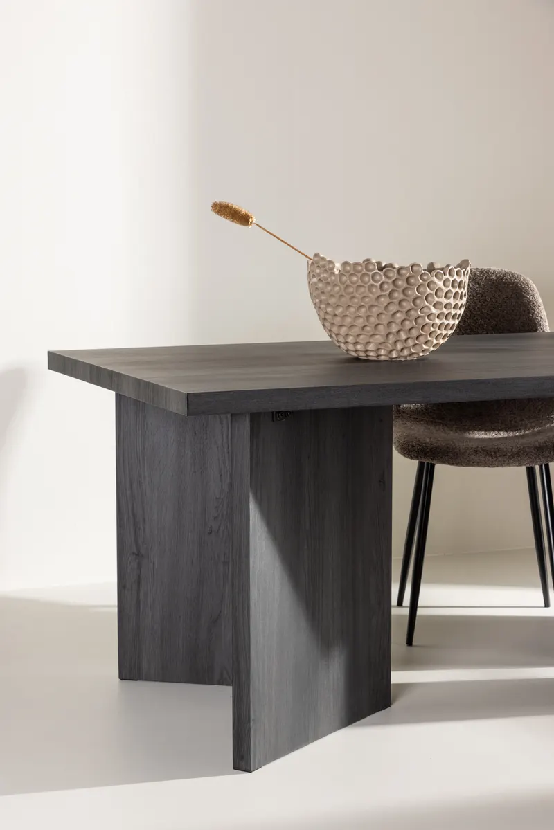 Bassholmen rechteckiger Esstisch in 180 × 90 cm, Schwarz, im Wohnraum, Ansicht 2