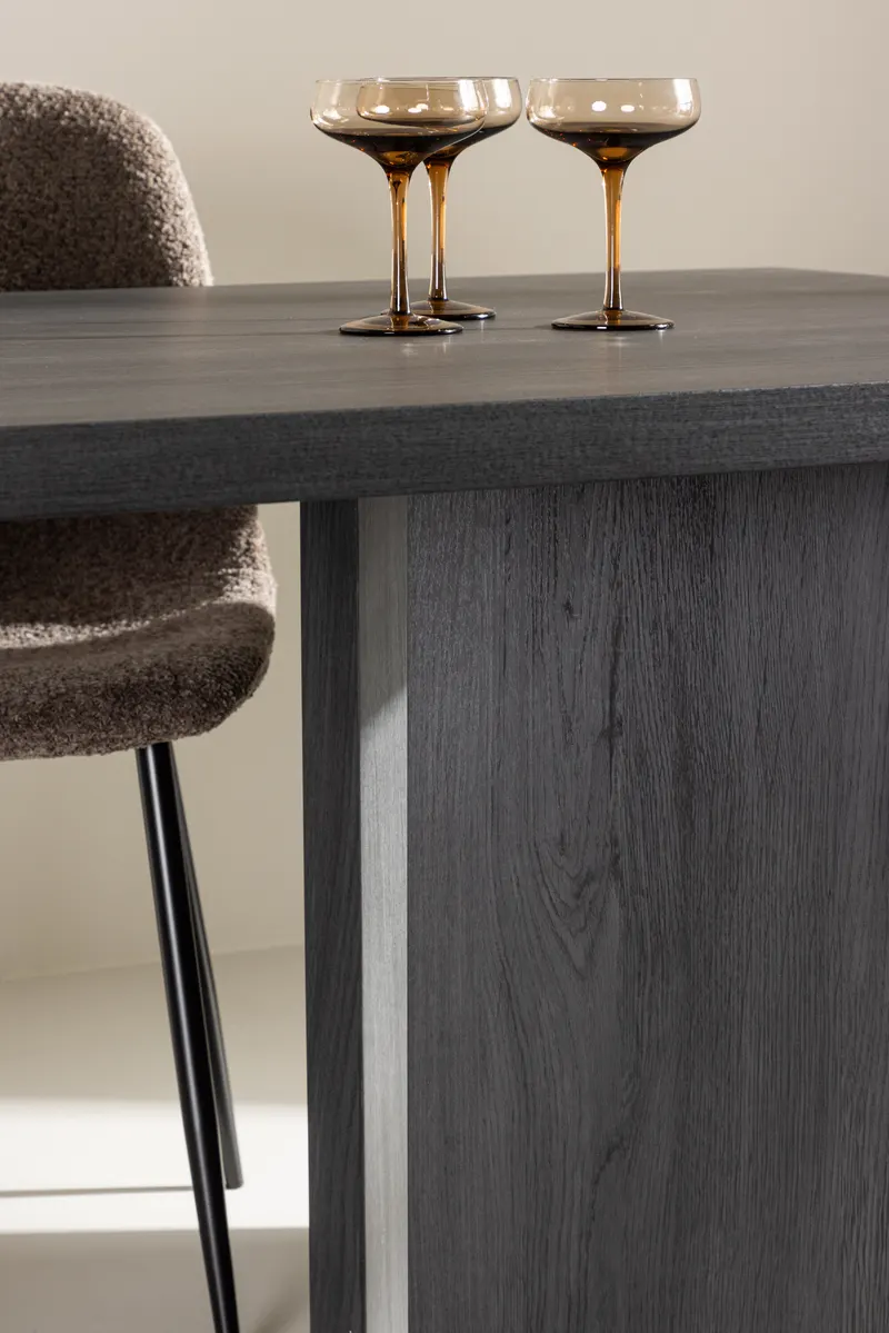 Bassholmen rechteckiger Esstisch in 180 × 90 cm, Schwarz, im Wohnraum, Ansicht 3