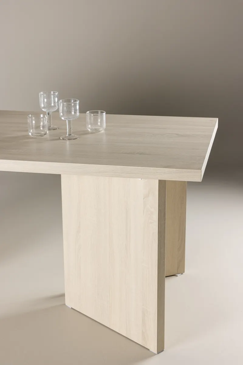 Bassholmen rechteckiger Esstisch in 180 × 90 cm, Whitewash, im Wohnraum, Ansicht 2