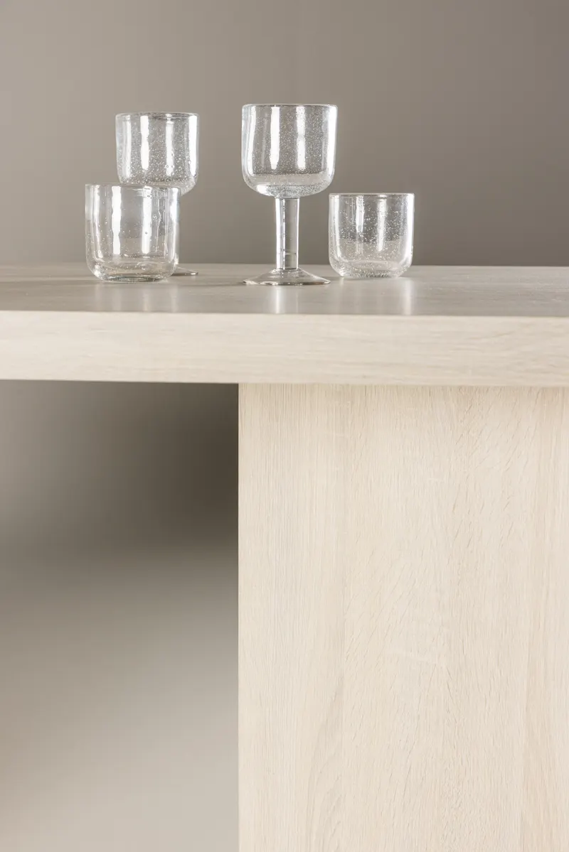 Bassholmen rechteckiger Esstisch in 180 × 90 cm, Whitewash, im Wohnraum, Ansicht 3