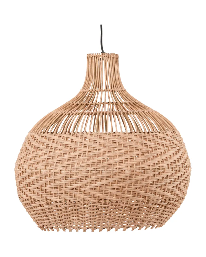 Bastia Pendelleuchte aus Rattan, bauchig geflochten, Ø 50 cm