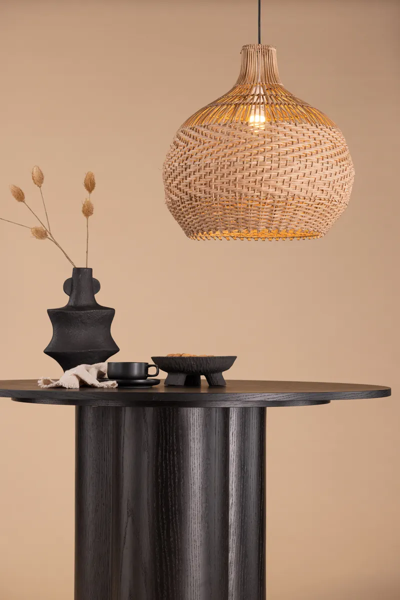 Bastia Pendelleuchte aus Rattan, im Wohnraum, Ansicht 1