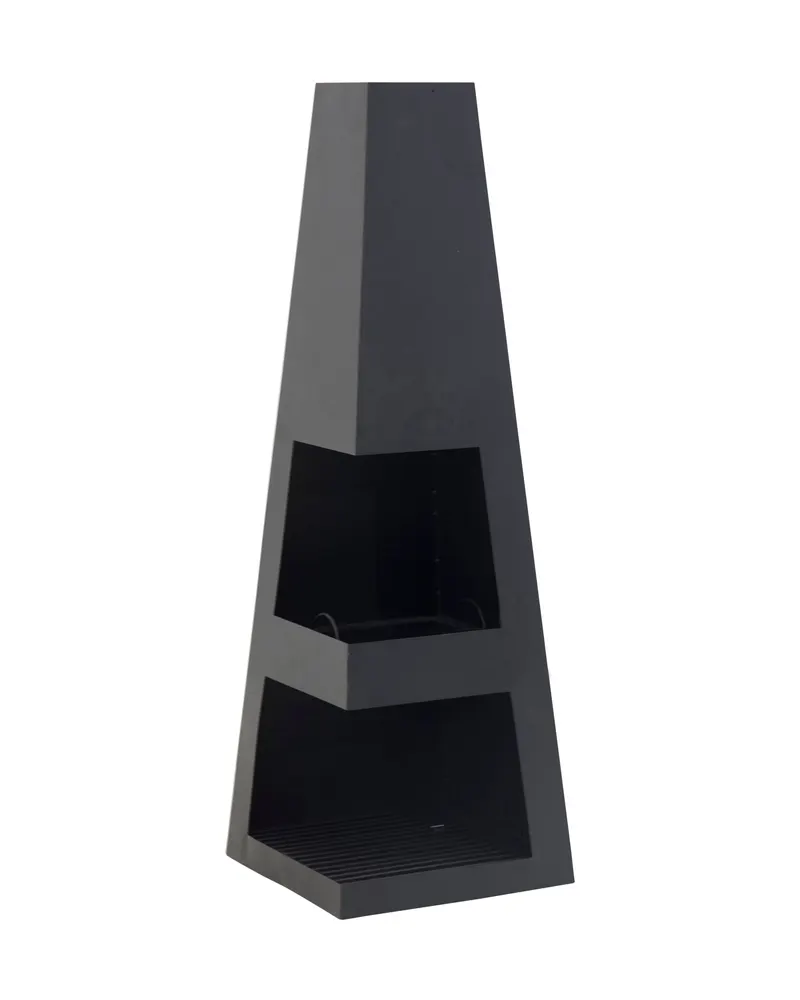 Bastian Feuerstelle aus Stahl in 40 × 120 × 40 cm, Schwarz