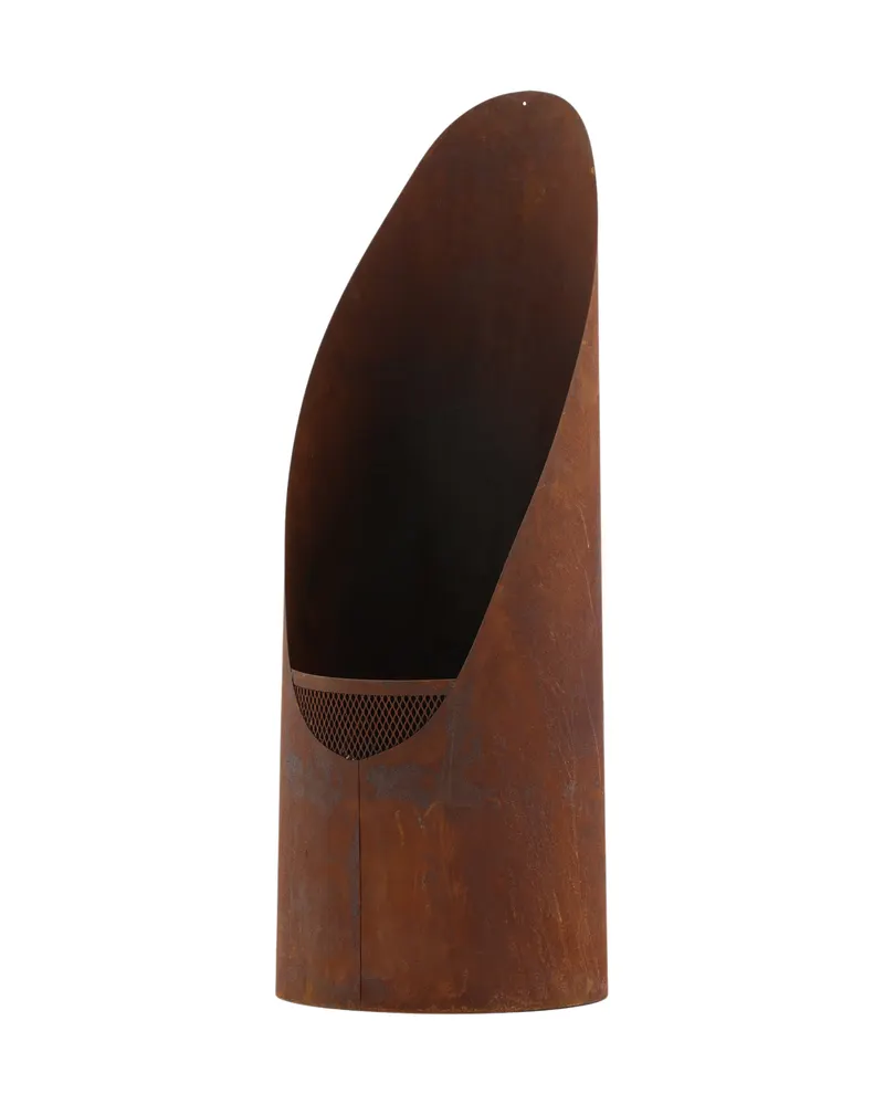 Bastian Feuersäule rund aus Stahl in Ø 37 cm, Rostorange, Ansicht 2