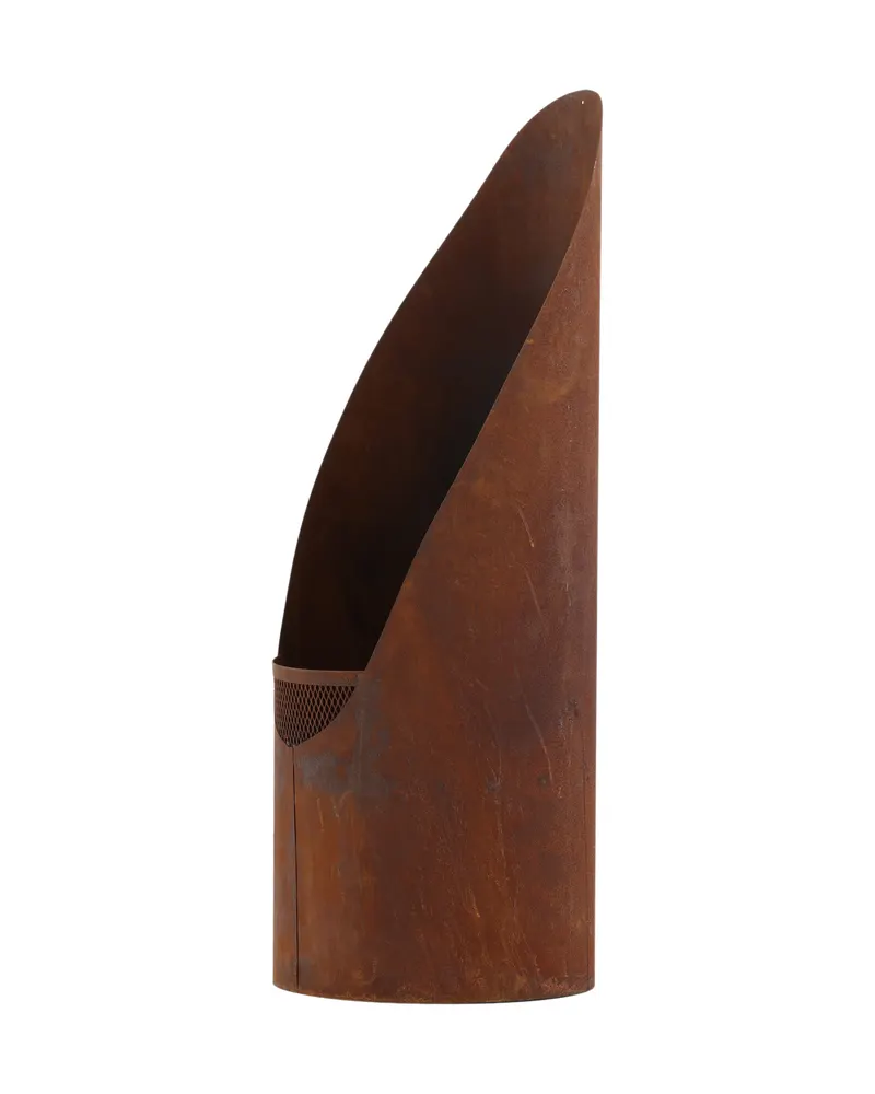 Bastian Feuersäule rund aus Stahl in Ø 37 cm, Rostorange, Ansicht 3