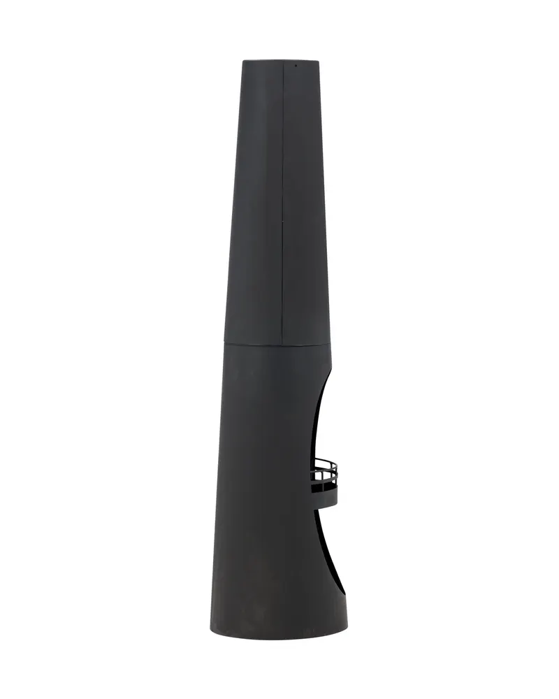 Bastian Feuersäule rund aus Stahl in Ø 33 cm, Schwarz, Ansicht 2