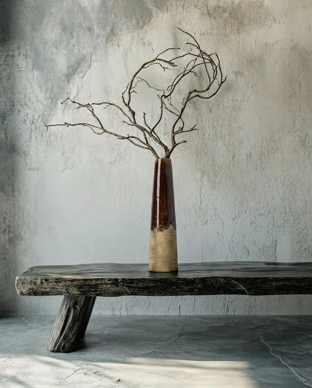 The Amber Cone Vase, Vase aus Steinzeug in Betonbraun von Bazar Bizar, Größe L, Ansicht 2
