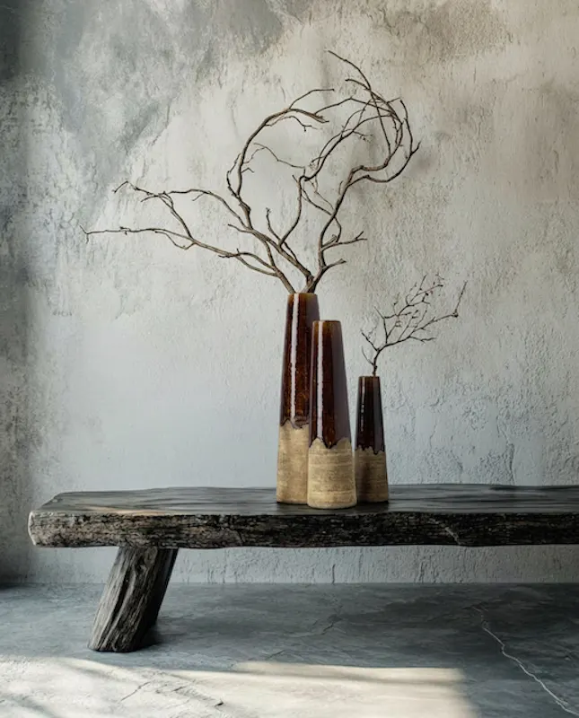 The Amber Cone Vase, Vase aus Steinzeug in Betonbraun von Bazar Bizar, Größe S, Ansicht 2