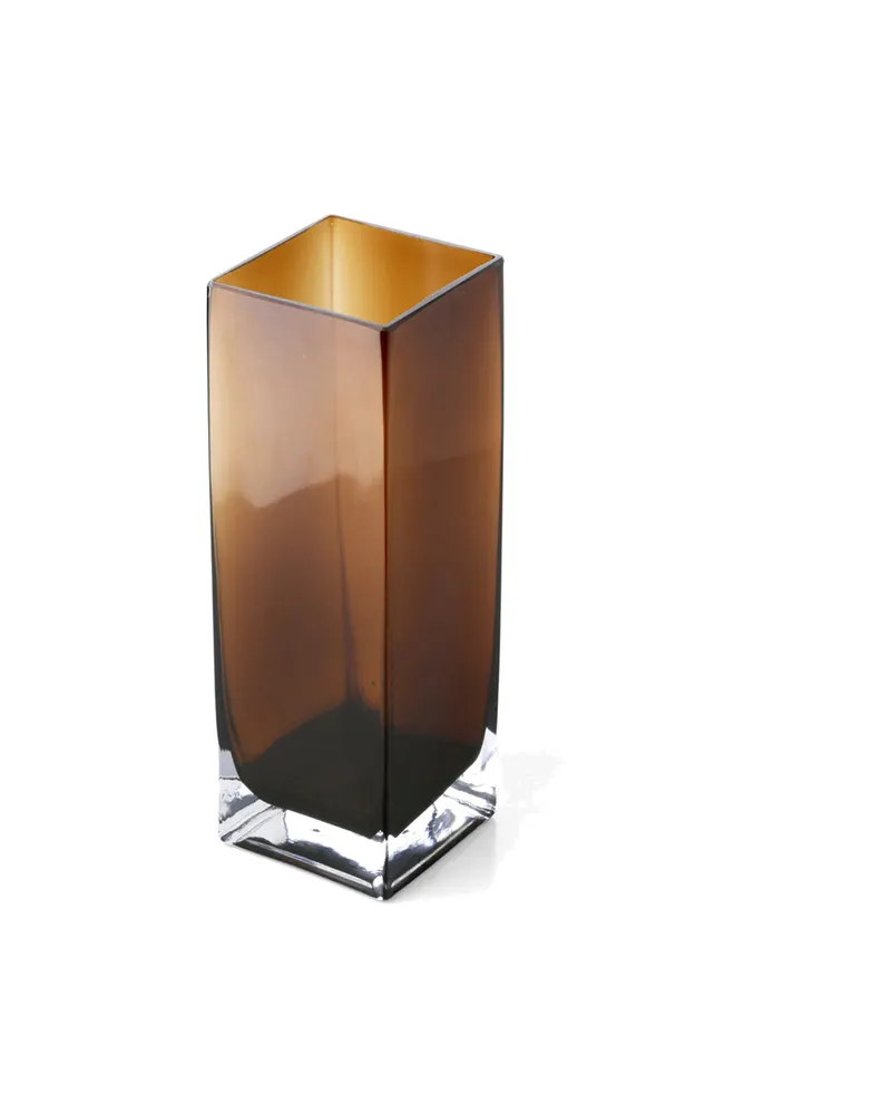 The Amber Cuboid Vase aus Recyclingglas von Bazar Bizar, Größe L, Bernstein, Ansicht 2