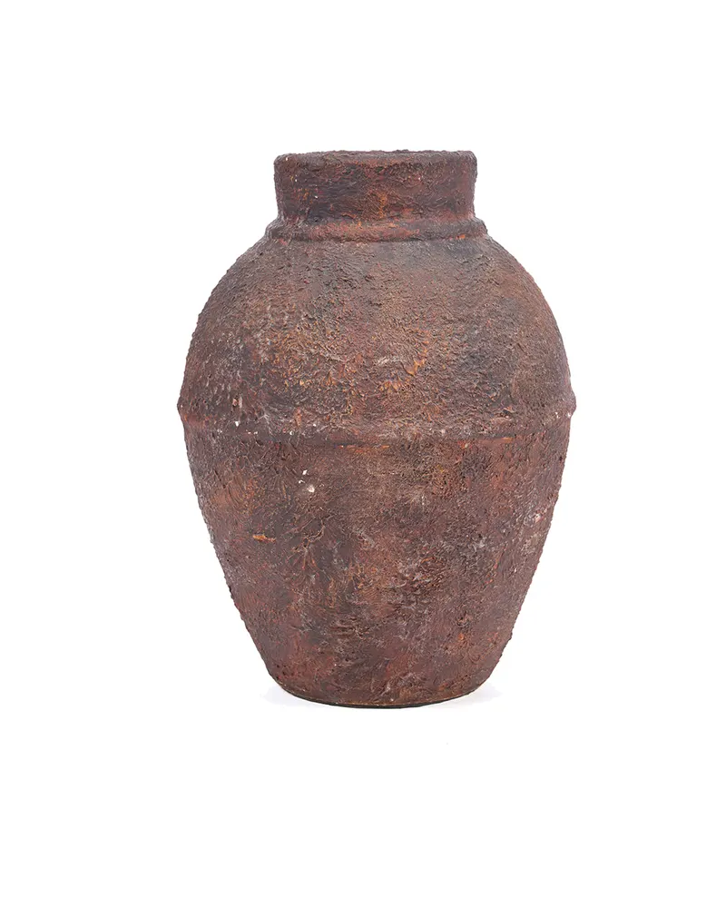 The Amphora Rustica Vase, Terrakotta-Vase von Bazar Bizar, Größe M, Burgunderrot, Ansicht 1