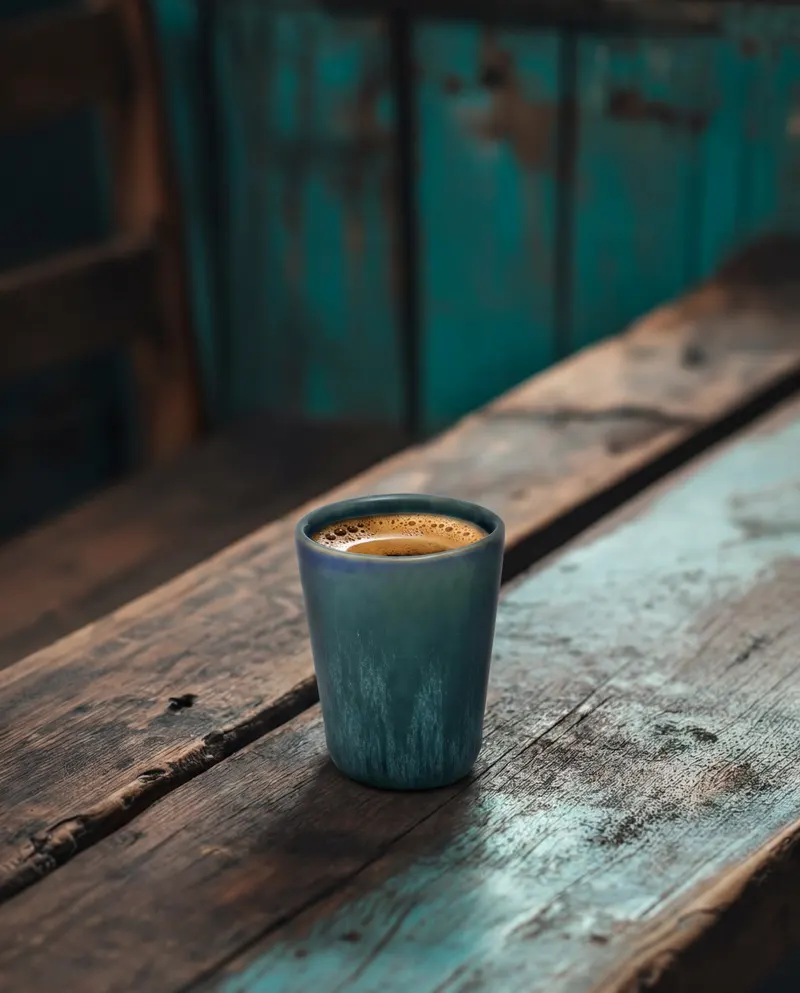 The Aqua Espresso Cup, Espressotasse aus Steinzeug von Bazar Bizar, Größe XS, Blau, Ansicht 2