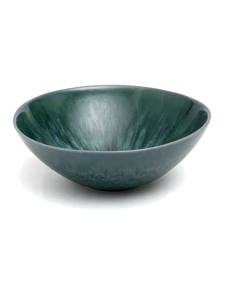 The Aqua Serving Bowl blaue Servierschüssel aus Steinzeug