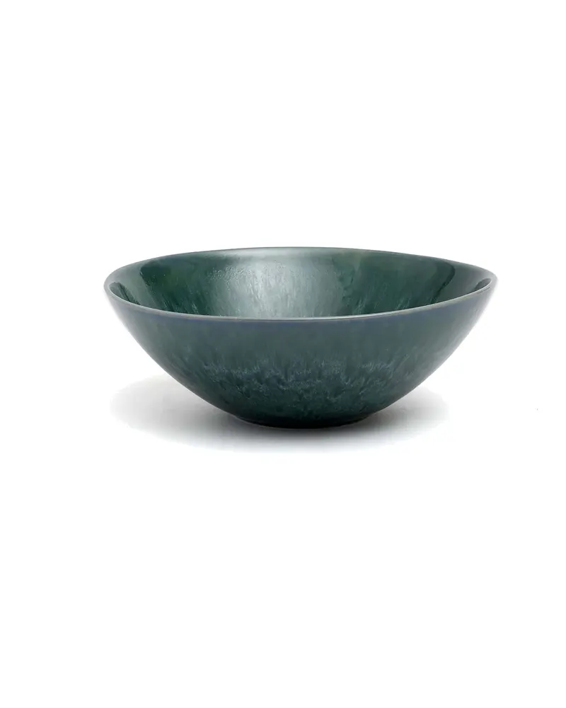 The Aqua Serving Bowl, blaue Servierschüssel aus Steinzeug von Bazar Bizar, Größe 26 × 26 × 9 cm, Ansicht 4