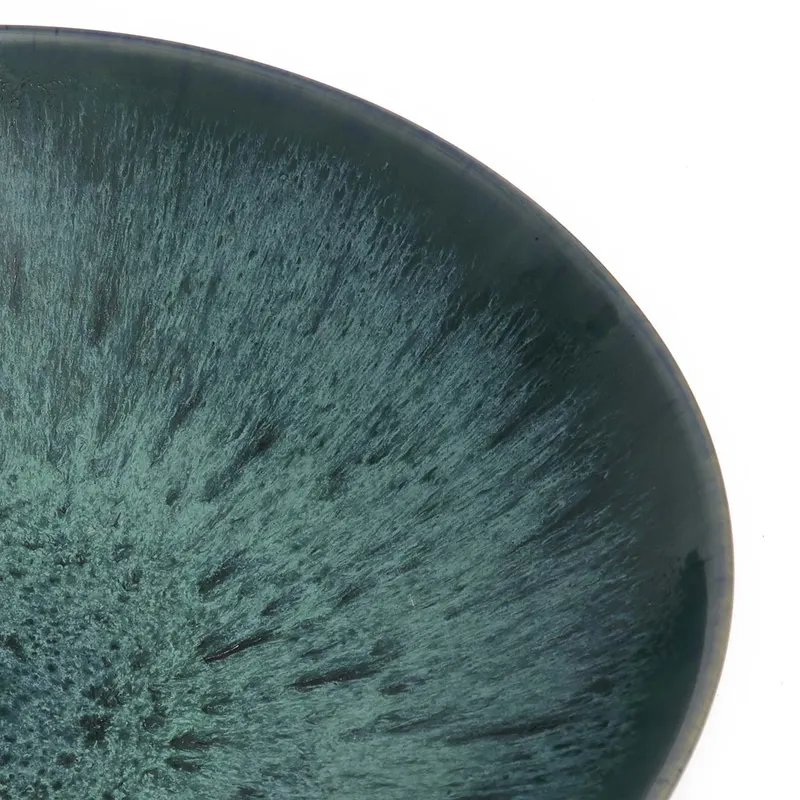 The Aqua Serving Bowl, blaue Servierschüssel aus Steinzeug von Bazar Bizar, Größe 26 × 26 × 9 cm, Ansicht 6