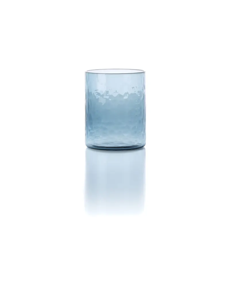 The Azure Hammered High Tumbler Trinkglas aus Recyclingglas