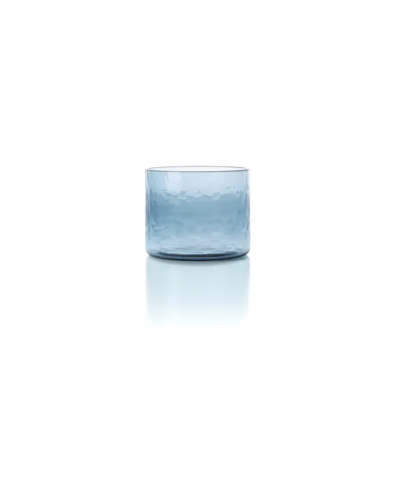 The Azure Hammered Low Tumbler Trinkglas aus Recyclingglas