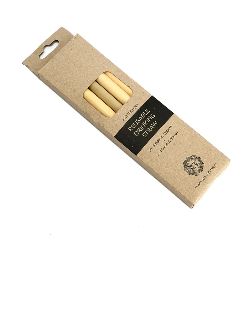 The Bamboo Straws Bambus-Trinkhalme von Bazar Bizar, Größe 20 × 1 × 1 cm, Natur, Ansicht 5