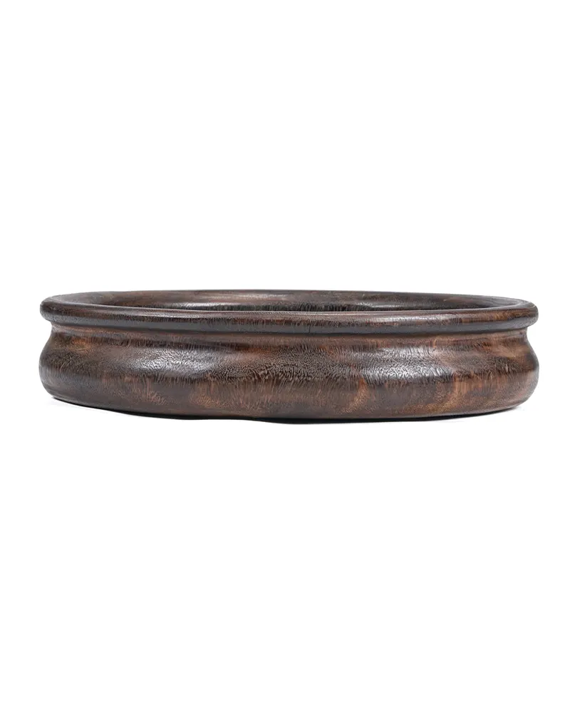 The Banyan Bowl Schale aus Mangoholz von Bazar Bizar, Größe 50 × 50 × 10 cm, dunkles Walnussbraun, Ansicht 3