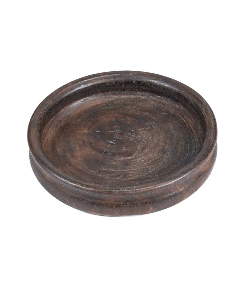 The Banyan Bowl Schale aus Mangoholz von Bazar Bizar, Größe 50 × 50 × 10 cm, dunkles Walnussbraun, Ansicht 4