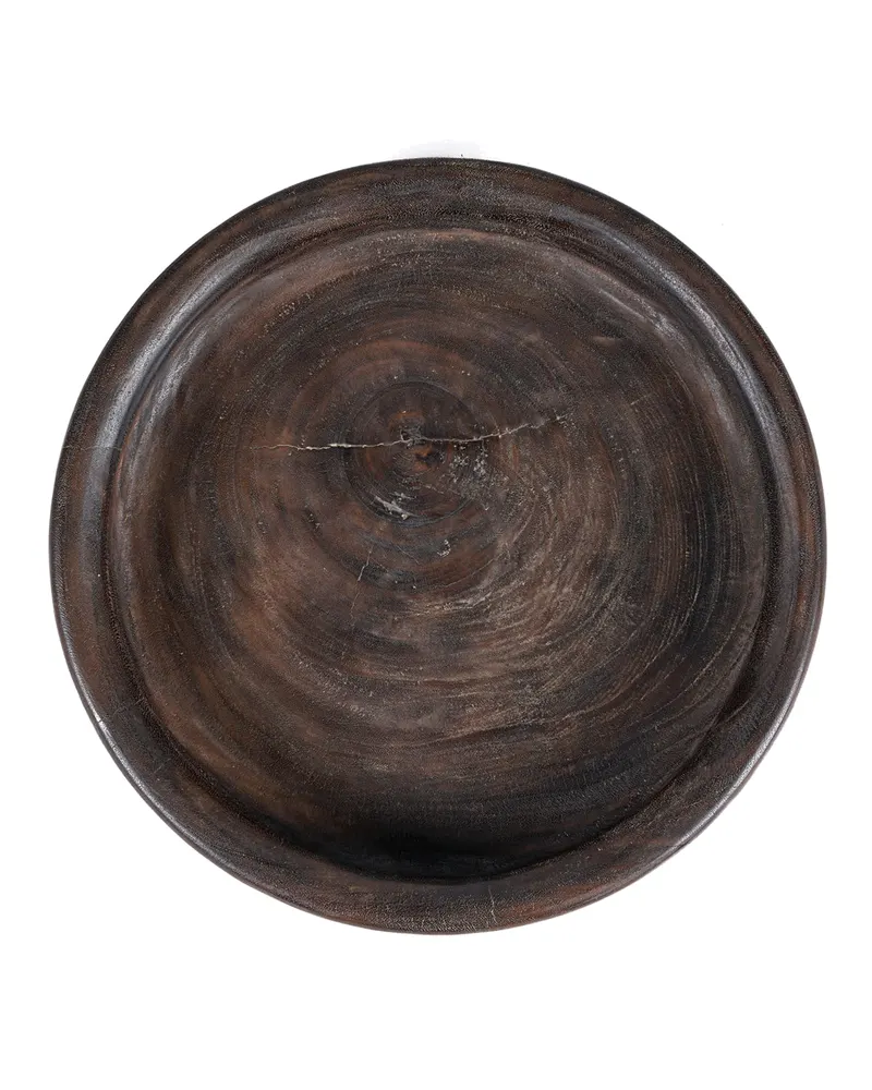 The Banyan Bowl Schale aus Mangoholz von Bazar Bizar, Größe 50 × 50 × 10 cm, dunkles Walnussbraun, Ansicht 5