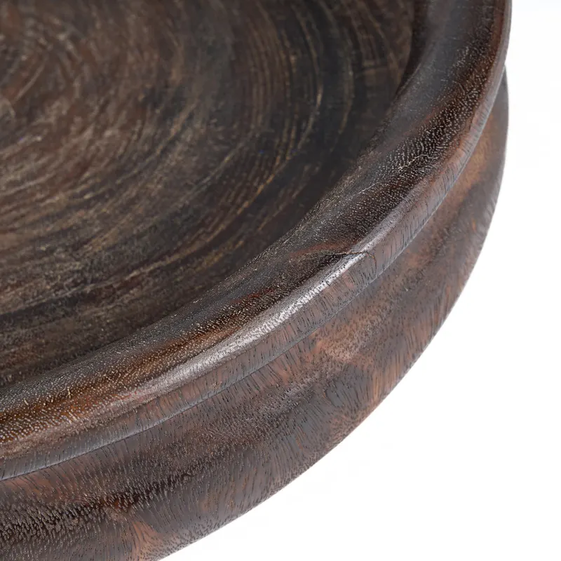 The Banyan Bowl Schale aus Mangoholz von Bazar Bizar, Größe 50 × 50 × 10 cm, dunkles Walnussbraun, Ansicht 6