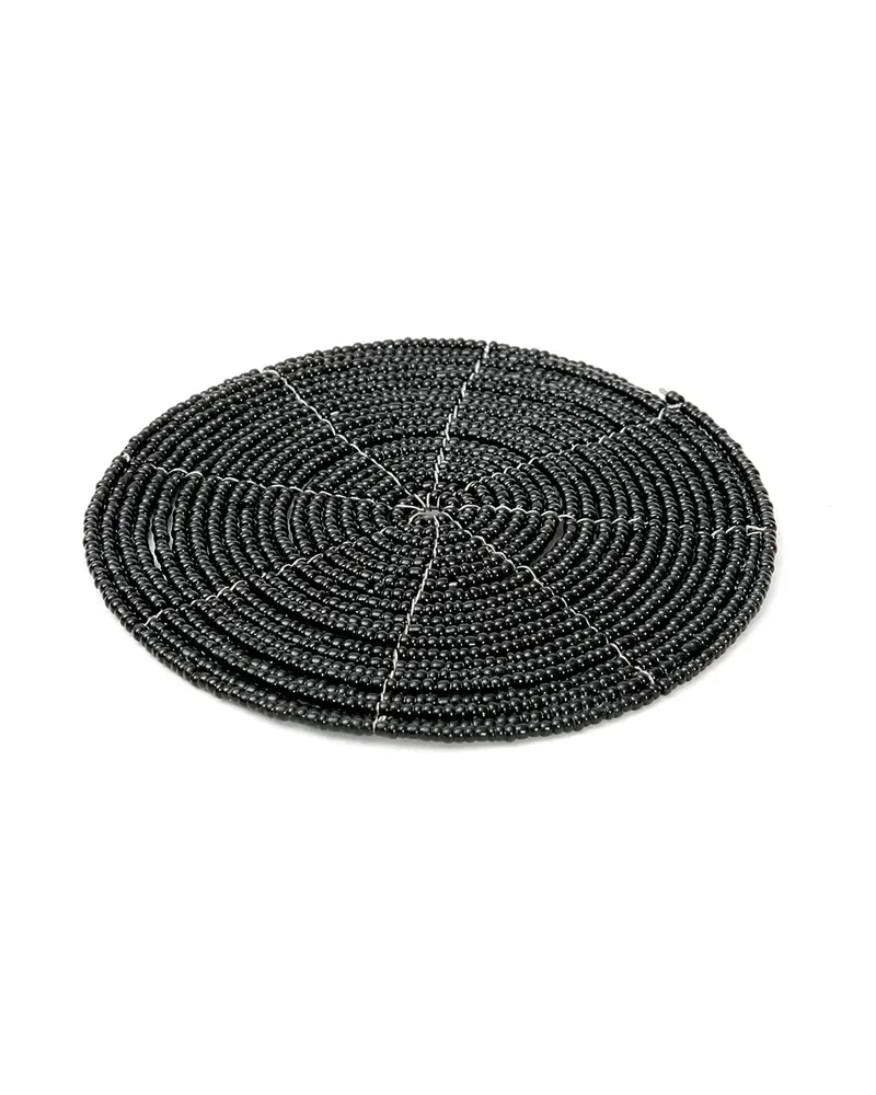 The Beaded Coaster Untersetzer aus Perlen, Schwarz