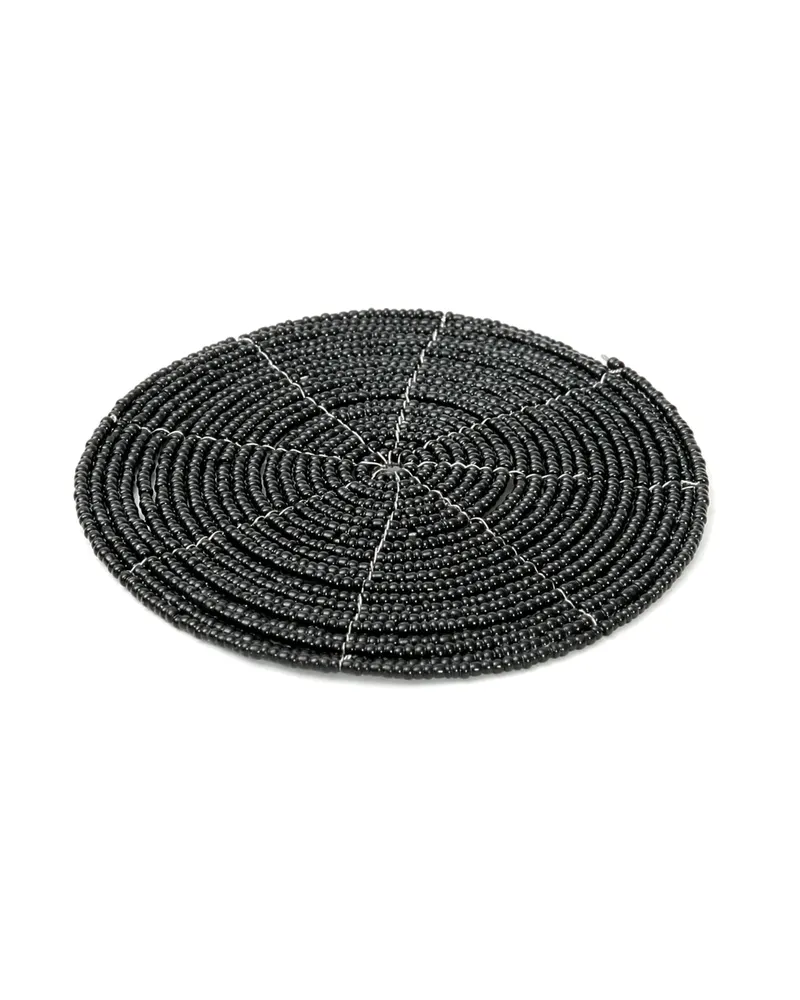 The Beaded Coaster Untersetzer aus Perlen von Bazar Bizar, Größe 10 × 10 × 1 cm, Schwarz, Ansicht 4