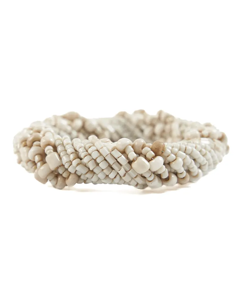 The Beaded Napkin Ring Serviettenring aus Perlen von Bazar Bizar, Größe 6 × 6 × 2 cm, Weiß, Ansicht 1