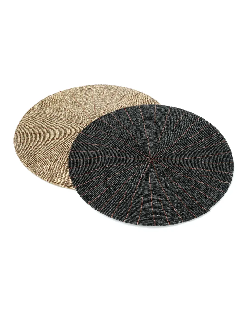 The Beaded Placemat Perlen-Platzset von Bazar Bizar, Größe 30 × 30 × 1 cm, Schwarz, Ansicht 5