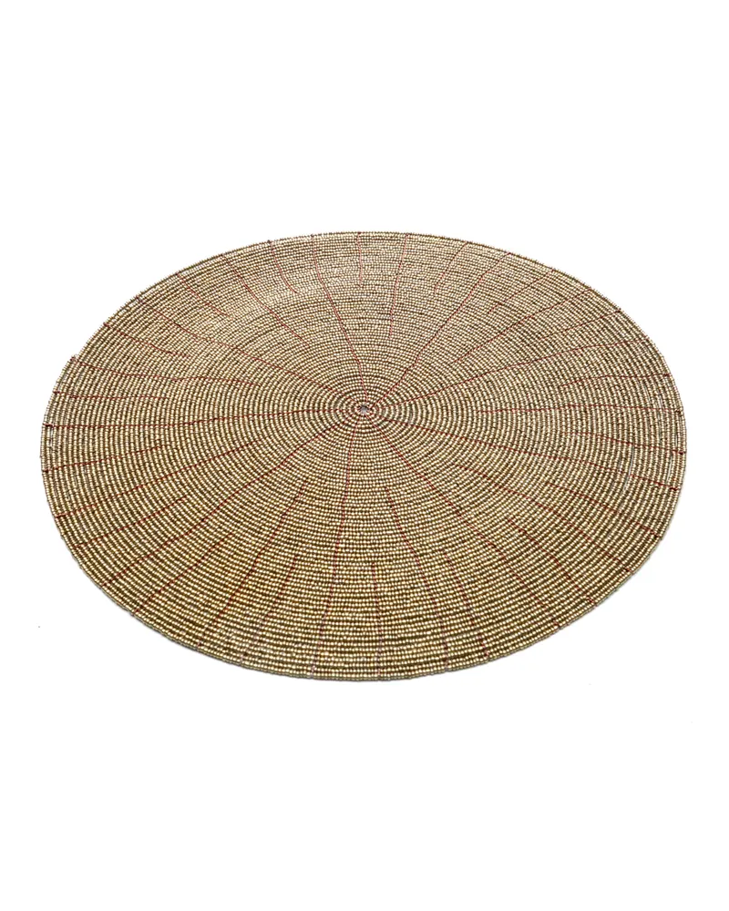 The Beaded Placemat Perlen-Platzset von Bazar Bizar, Größe 30 × 30 × 1 cm, Gold, Ansicht 1