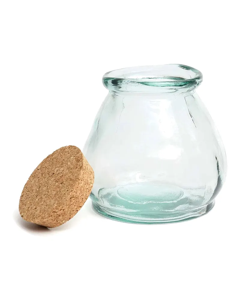 The Belly Glass Pot Vorratsgefäß aus Recyclingglas von Bazar Bizar, Größe M, Blau, Ansicht 4