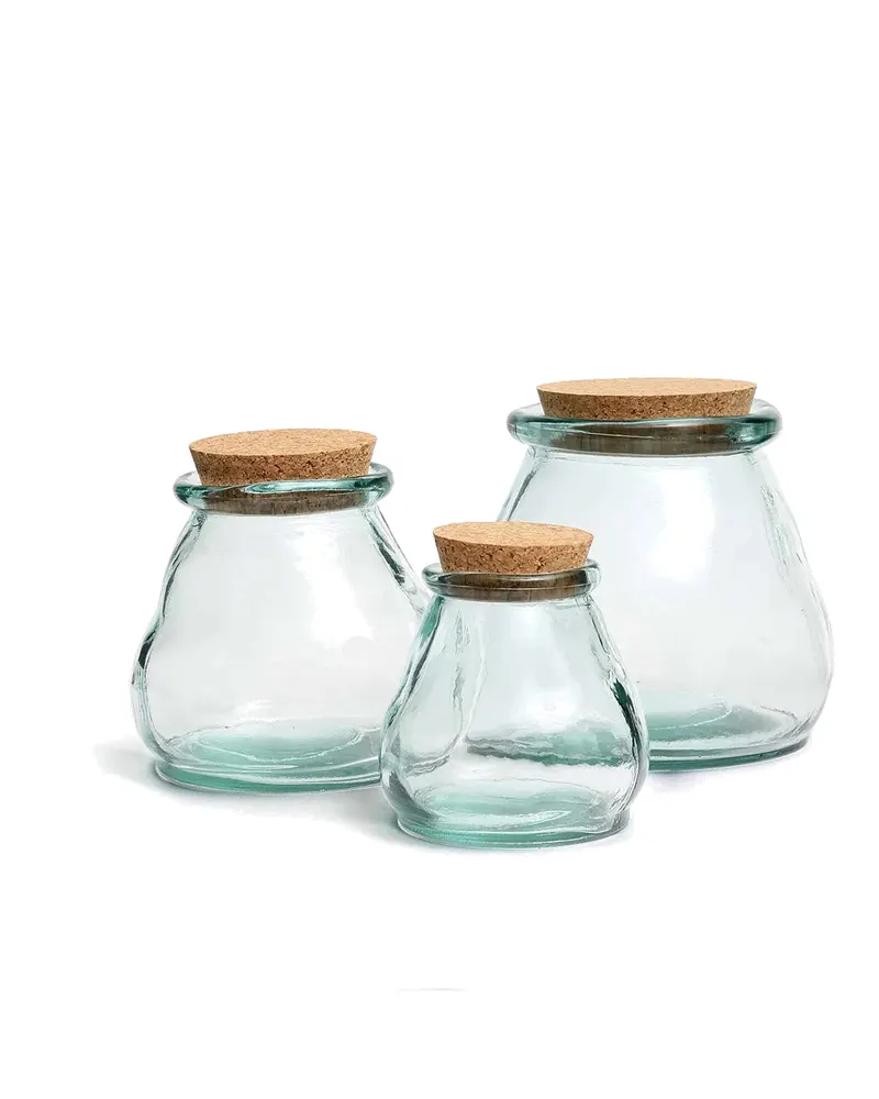The Belly Glass Pot Vorratsgefäß aus Recyclingglas von Bazar Bizar, Größe S, Blau, Ansicht 5
