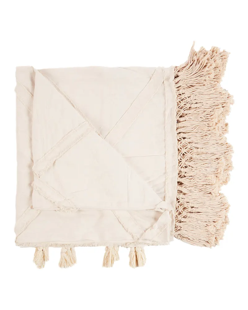The Berber Bed Throw Baumwollplaid von Bazar Bizar, Größe 300 × 240 cm, Natur, Ansicht 1