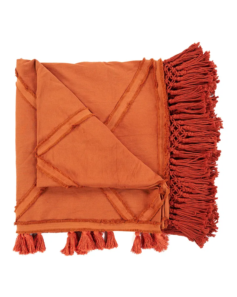 The Berber Bed Throw Baumwollplaid, Terrakotta