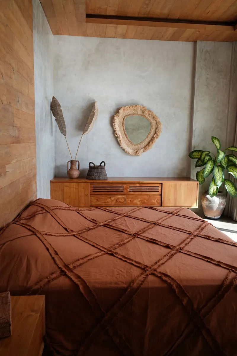 The Berber Bed Throw Baumwollplaid von Bazar Bizar, Größe 300 × 240 cm, Terrakotta, Ansicht 2
