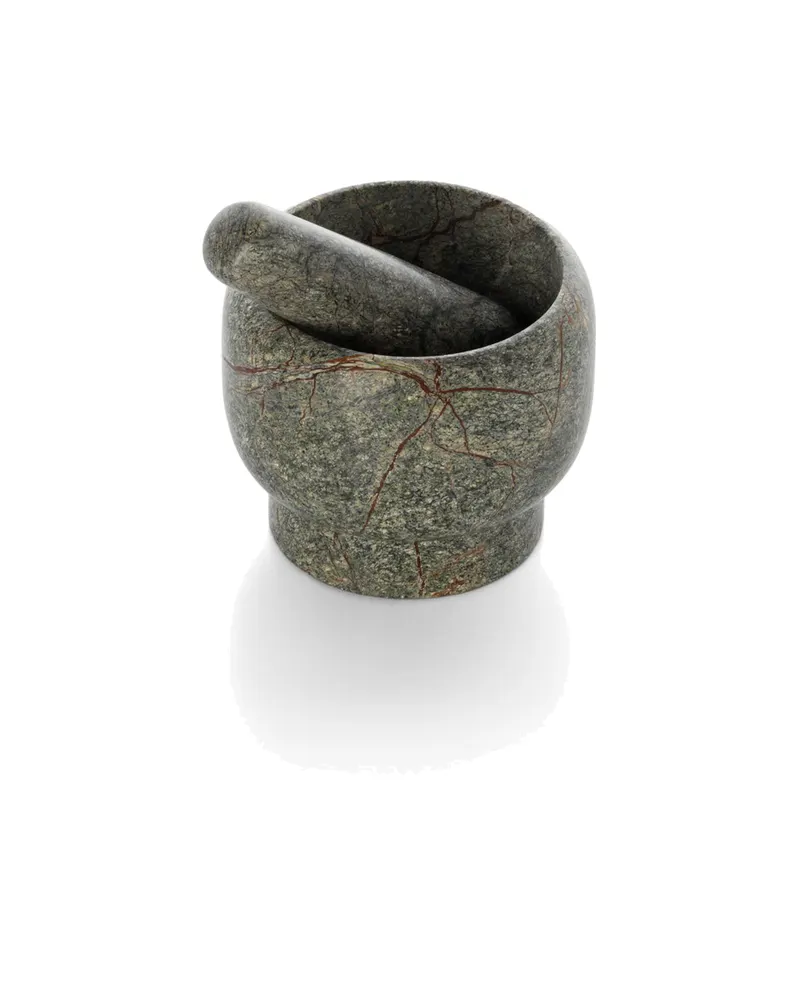 The Bidasar Marble Spice Grinder, Mörser mit Stößel aus Marmor von Bazar Bizar, Größe 12 × 12 × 10 cm, Bidasar-Grün, Ansicht 2