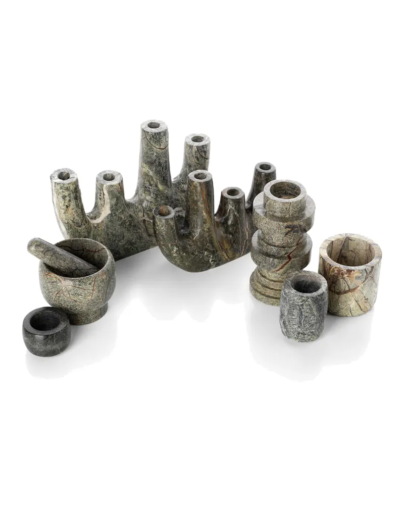 The Bidasar Marble Vase aus Marmor von Bazar Bizar, Größe Niedrig, Bidasar-Grün, Ansicht 6