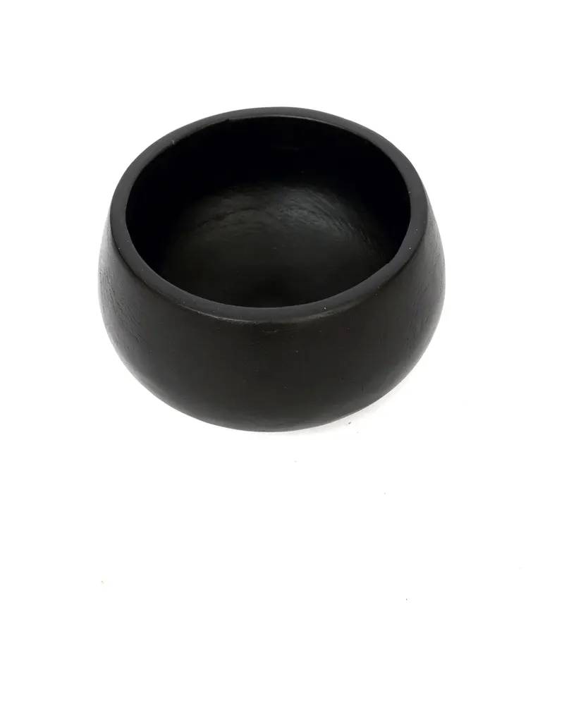 The Bondi Black Bowl Teakholzschale von Bazar Bizar, Größe 14 × 14 × 9 cm, Schwarz, Ansicht 5
