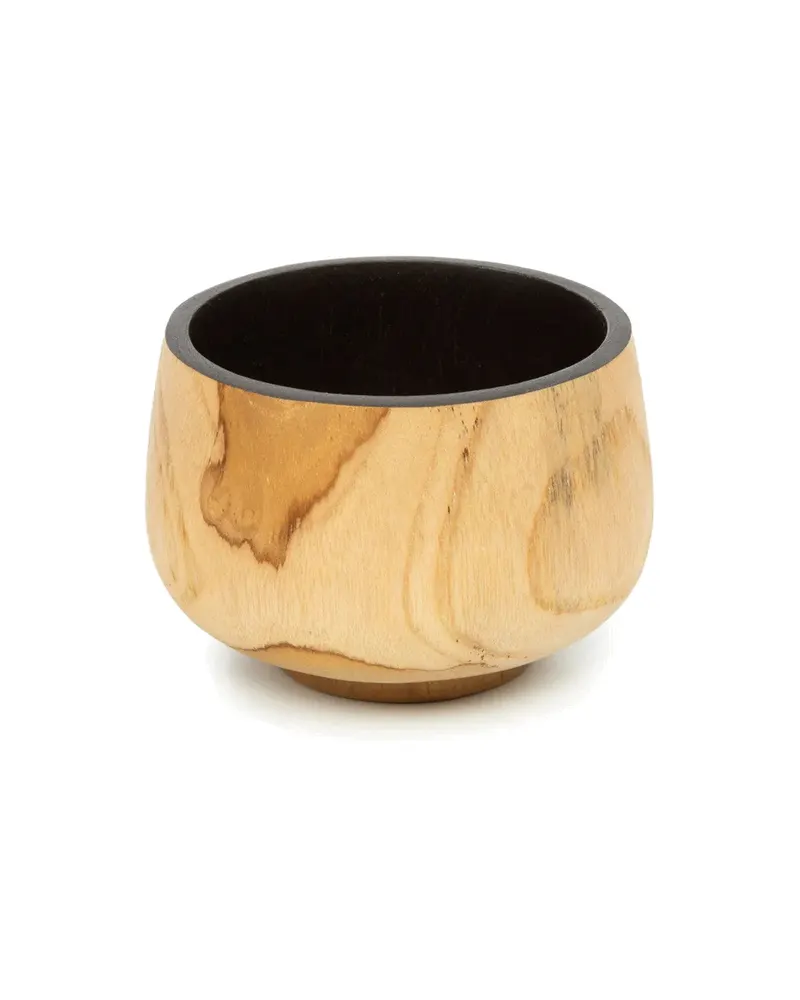 The Bondi Bowl Teakholzschale von Bazar Bizar, Größe 12 × 12 × 8 cm, Natur / Schwarz, Ansicht 5