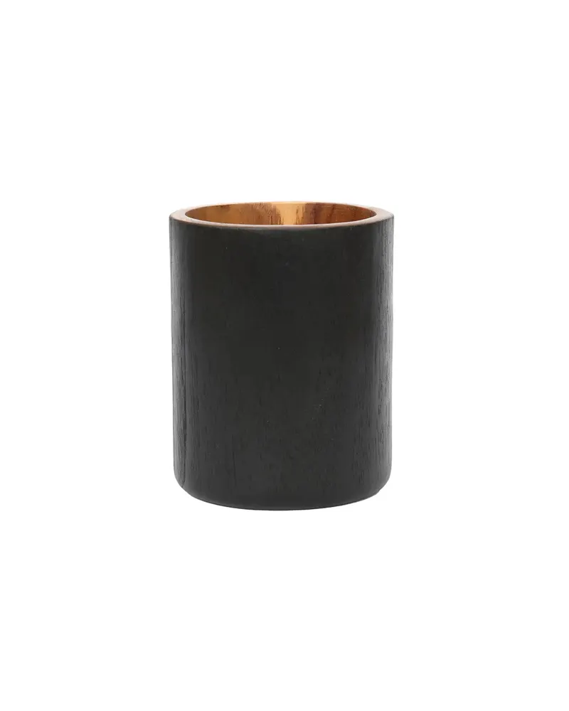 The Bondi Holder #1 Tischdekoration aus Teakholz von Bazar Bizar, Größe 12 × 12 × 15 cm, Natur / Schwarz, Ansicht 7