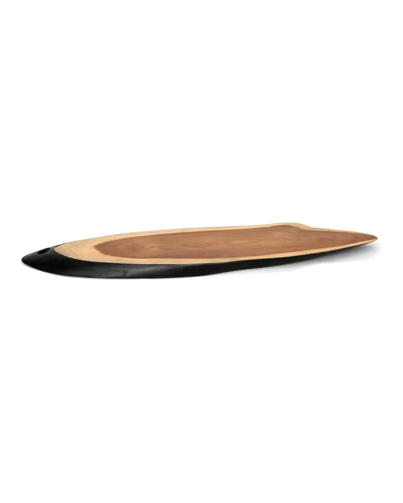 The Bondi Tapas Plate Teller aus Teakholz von Bazar Bizar, Größe L, Natur / Schwarz, Ansicht 8